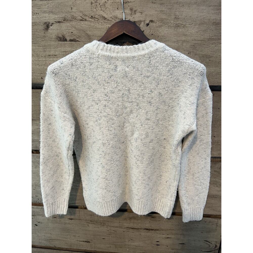 Anne Klein Sweater Women's Small Crewneck White with Metallic Silver - Picture 2 of 10